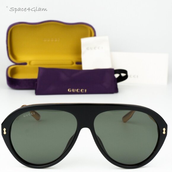Gucci Women Sunglasses Black Gold Havana Grey Aviator GG1515S 001 BRAND NEW main image 10